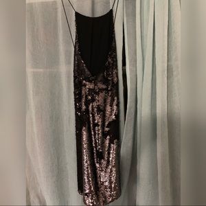 Never worn Silver/Grey Sequin Shift Dress